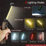 Lampe de travail LED pliable et Rechargeable, 7 modes – Image 3