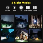 Lampe de chantier solaire 360° waterproof avec 5 modes d'éclairage – Image 3
