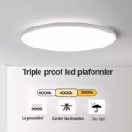 Plafonnier LED moderne rond pour salon, chambre et cuisine