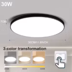 Plafonnier LED moderne rond pour salon, chambre et cuisine – Image 11