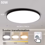 Plafonnier LED moderne rond pour salon, chambre et cuisine – Image 16