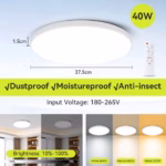 Plafonnier LED moderne rond pour salon, chambre et cuisine – Image 19