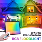 Projecteur LED RGB avec télécommande pour éclairage extérieur et événements